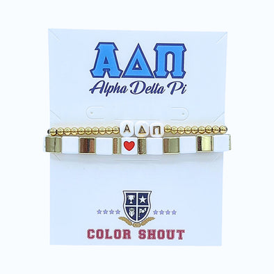 'I Love' Alpha Delta Pi Bracelet Stack