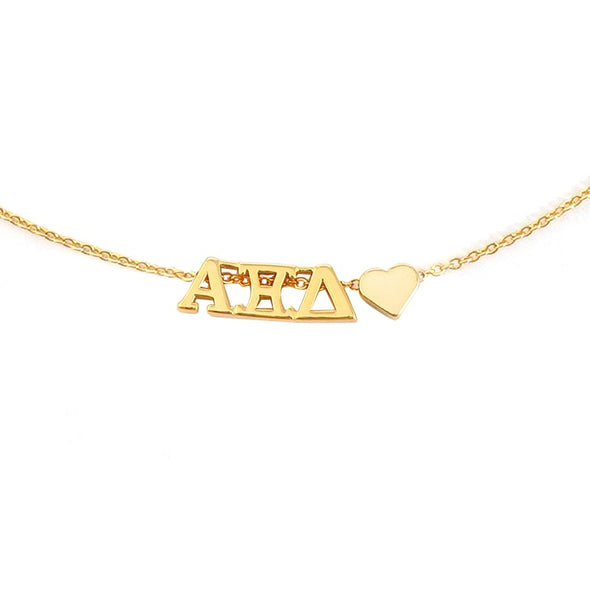 I Love My Sorority: Greek Letters Heart Necklace