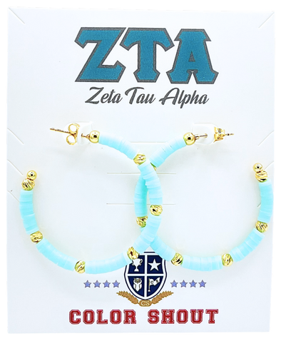 Zeta Tau Alpha Vinyl Hoop Earrings