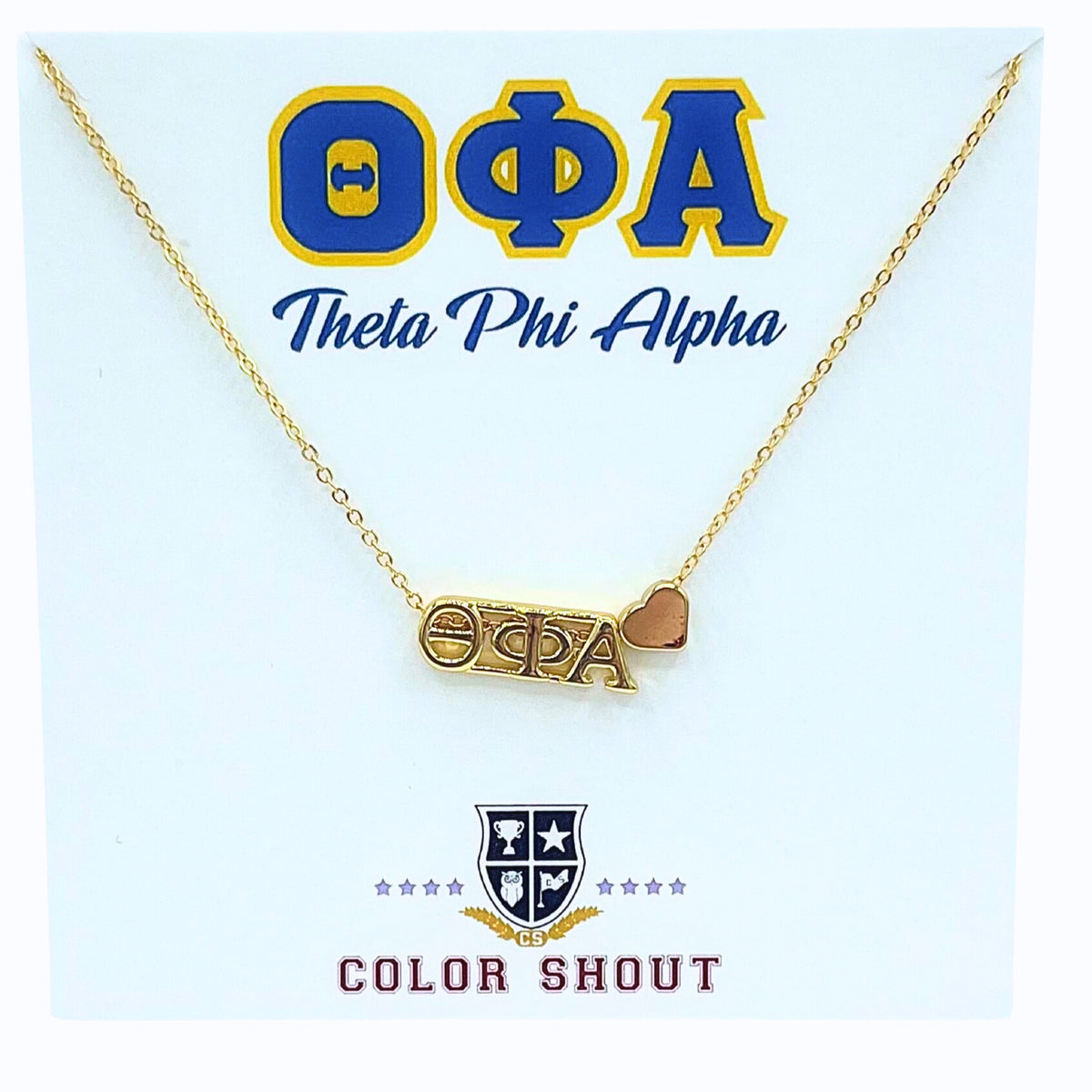 N202 TPA-Theta Phi Alpha Heart Necklace – Color Shout