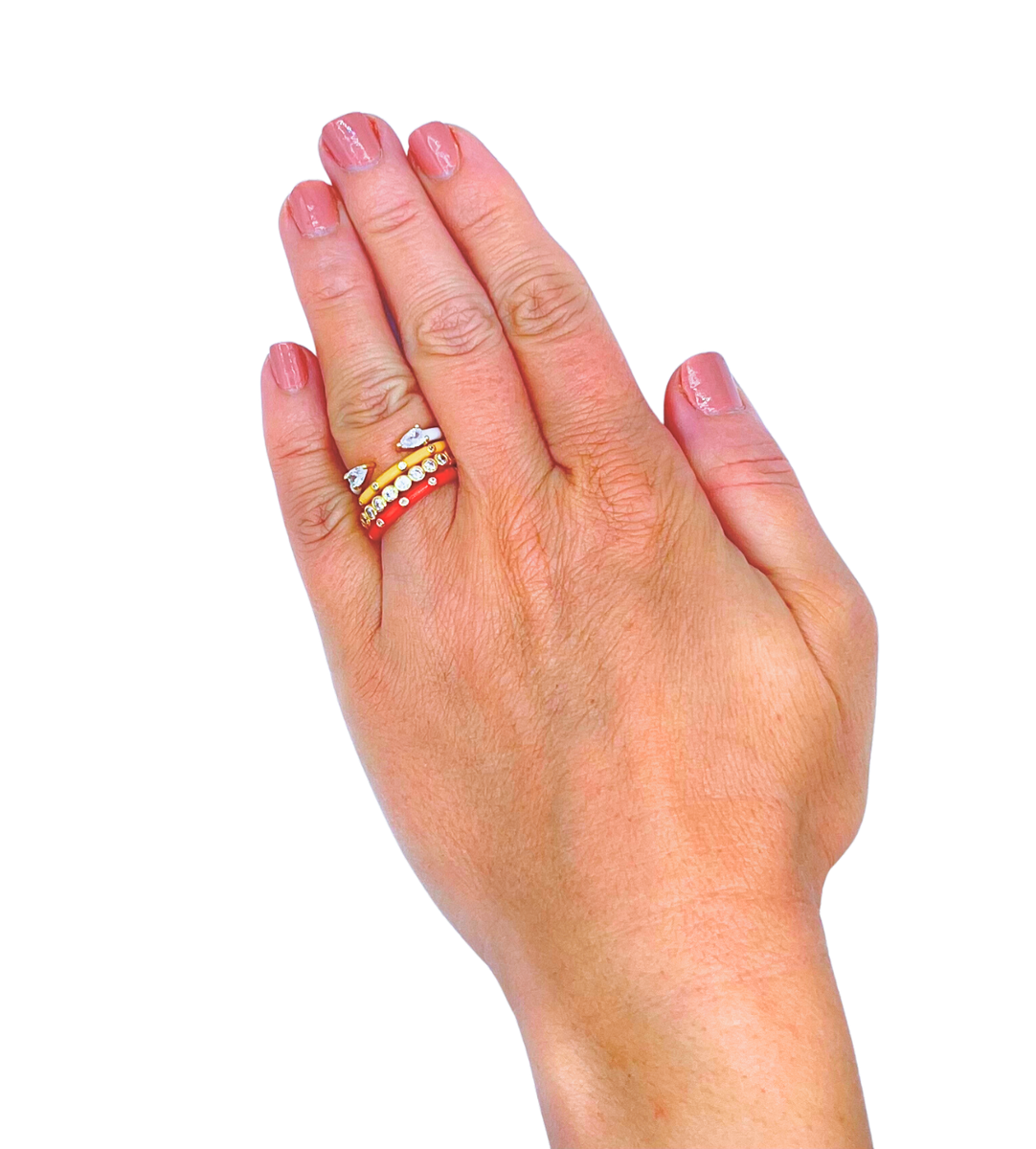 Chi Omega 4 Stack Rings Color Shout