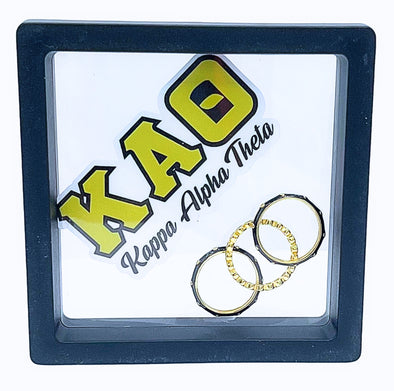 R206 KAT-Kappa Alpha Theta Bezel & Enamel Stack Ring Set