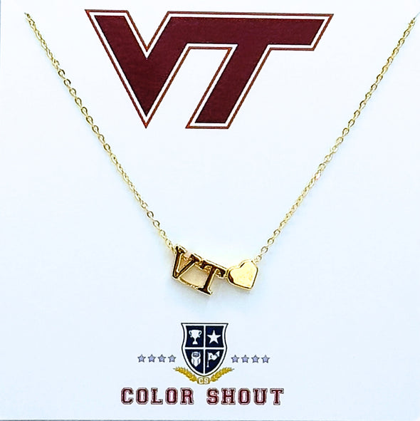 I Love College:  Initial Heart Necklace