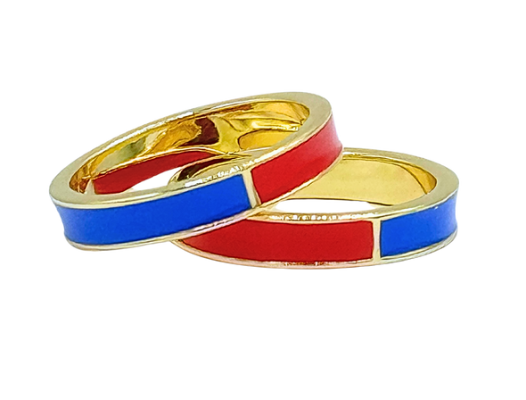 R207 - SMU: Team Colors 50/50 Stack Ring Set