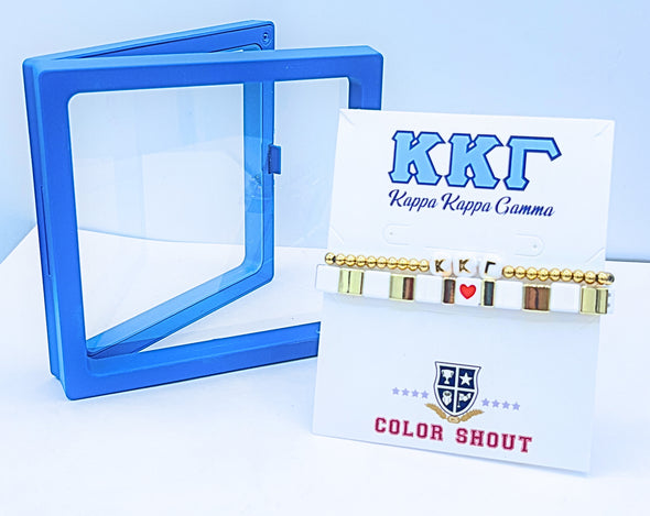 B202 KKG-'I Love' Kappa Kappa Gamma Bracelet Stack