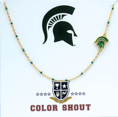 N201 - MSU : Michigan State University side Necklace