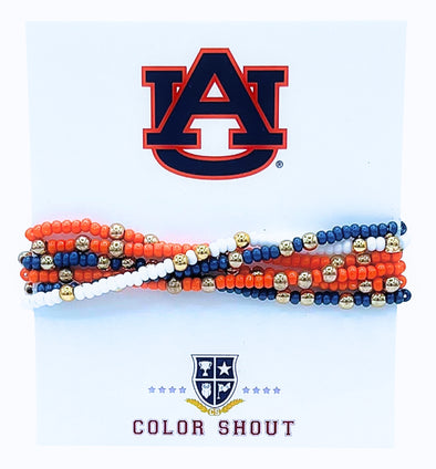 B201 AUB-Auburn: Set of 6 Stretch Bracelets
