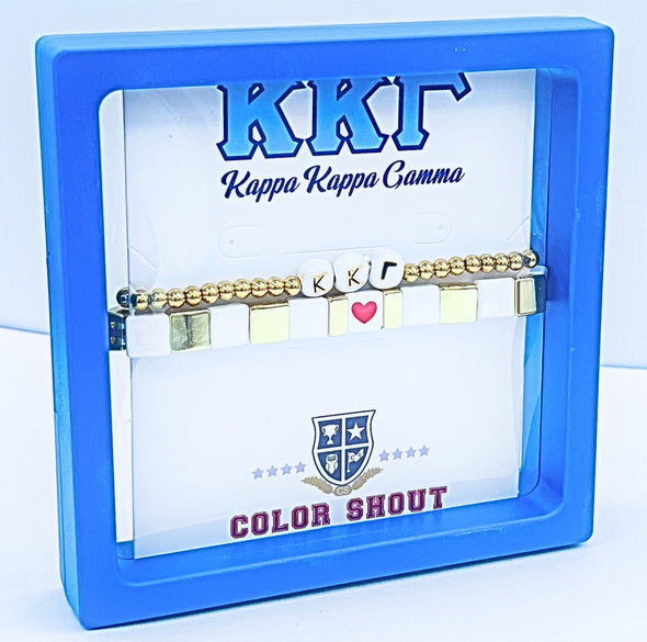B202 KKG-'I Love' Kappa Kappa Gamma Bracelet Stack