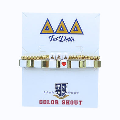 'I Love' Tri Delta Bracelet Stack