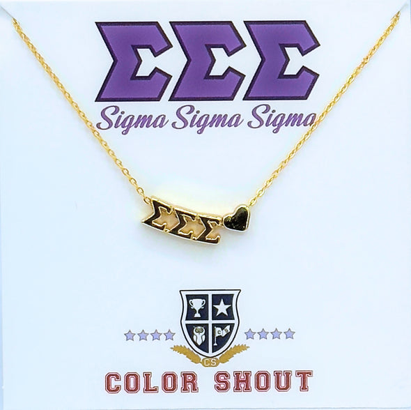 N202 - SSS - Sigma Sigma Sigma Heart Necklace