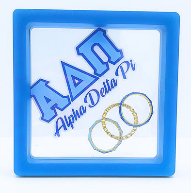 Alpha Delta Pi Bezel & Enamel Stack Ring Set