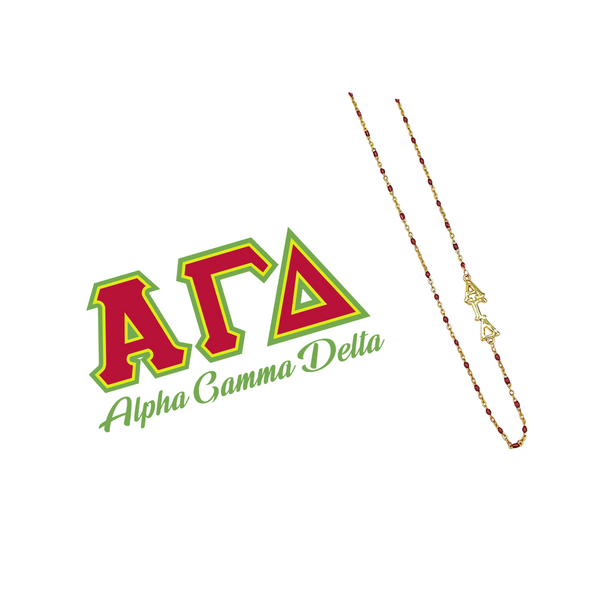 The Alpha Gamma Delta Necklace: Side Set ΑΓΔ Enamel Bead Necklace