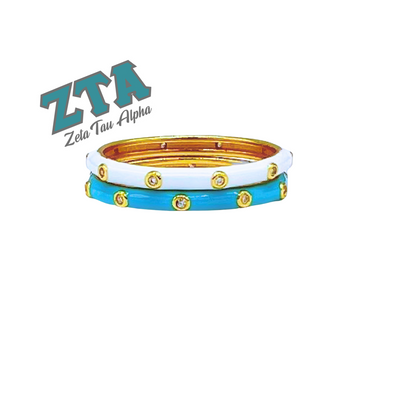 R201 ZTA-Zeta Tau Alpha: 2 Enamel Stack Ring Set