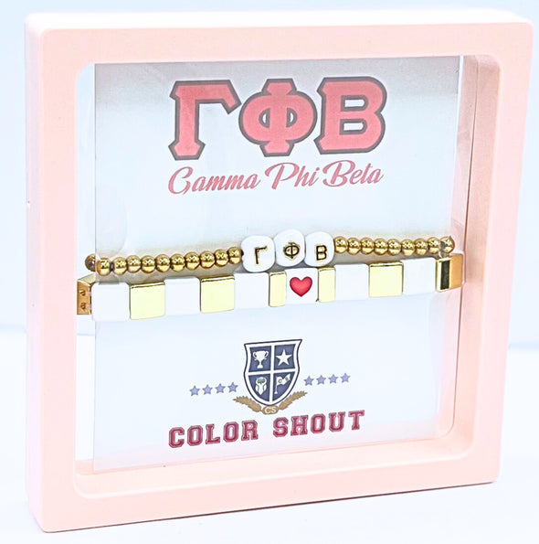 B202 GPB-I Love Gamma Phi Beta Bracelet Stack