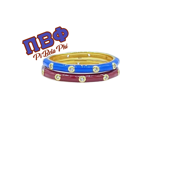 R201 PBP-Pi Beta Phi: 2 Enamel Stack Ring Set