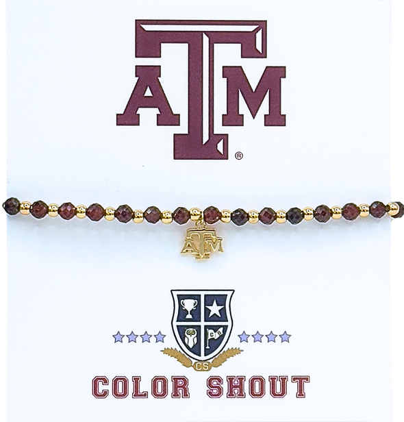 B210 - Texas A&M University logo charm bracelet