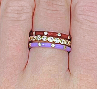 R206 SK-Sigma Kappa Bezel & Enamel Stack Ring Set