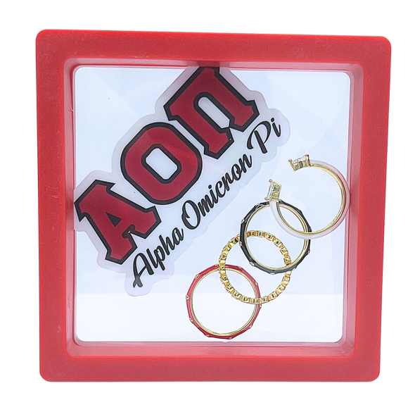 R203 AOP-Alpha Omicron Pi 4 Rings Stack