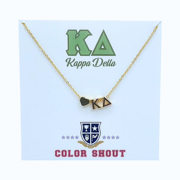 N202 KD-Kappa Delta Heart Necklace