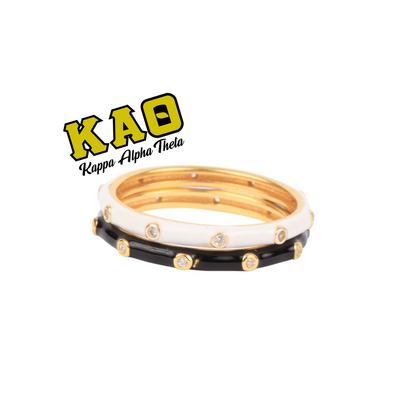 Kappa Alpha Theta: 2 Enamel Stack Ring Set