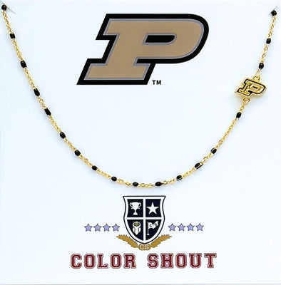 N201 - PUR : Purdue University Side Logo Necklace