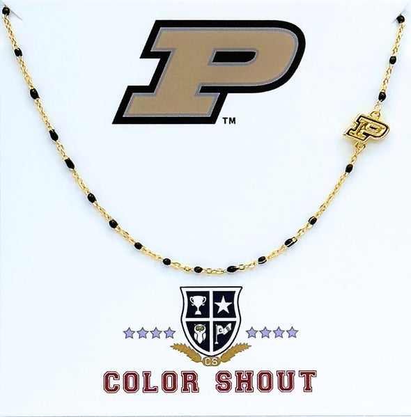 N201 - PUR : Purdue University Side Logo Necklace