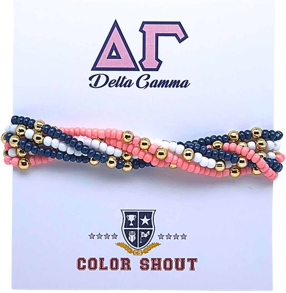 B201 DG-Delta Gamma Colors Stack: Set of 6 Beaded Stretch Bracelets ...