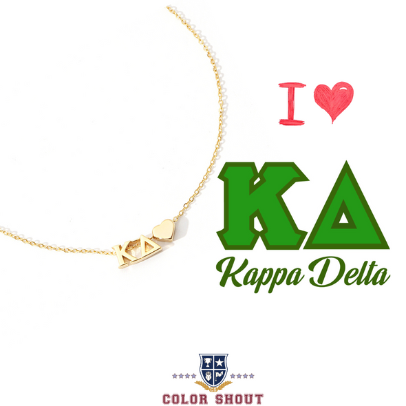 I Love My Sorority: Greek Letters Heart Necklace