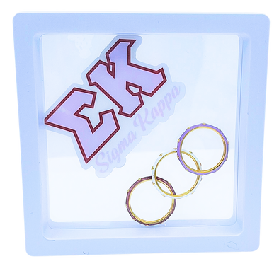 Sigma Kappa 3 Enamel Stack Ring Set