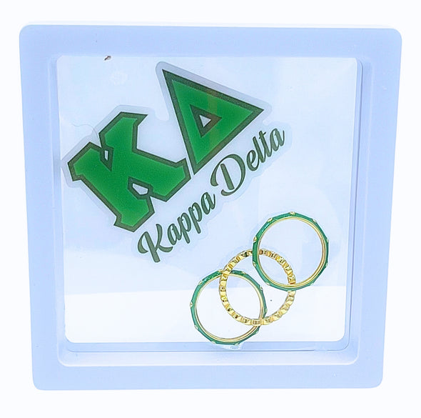 R206 KD-Kappa Delta Bezel & Enamel Stack Ring Set