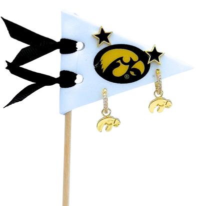 E203 - IOW : University of Iowa Pennant Pair Earring Set