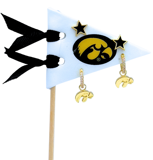 E203 - IOW : University of Iowa Pennant Pair Earring Set
