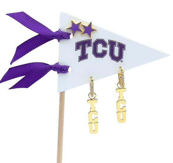 College: Pennant Pair Earring Set