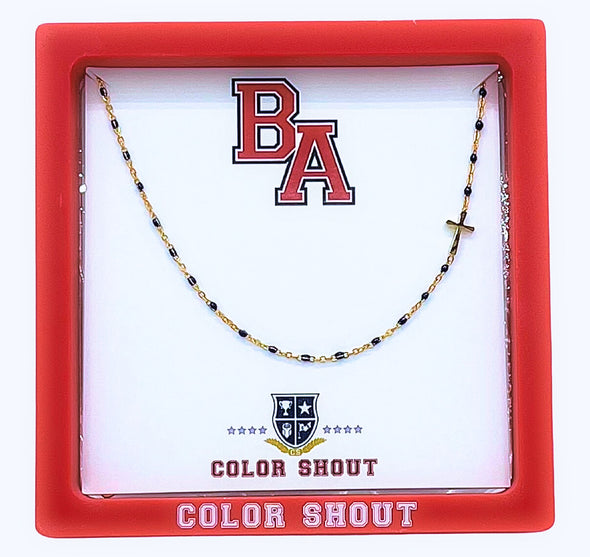 Custom School: Enamel Dot Cross Necklace