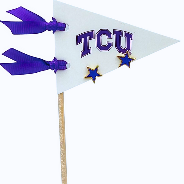 TCU Super Star Stud Earrings on Pennant Flag