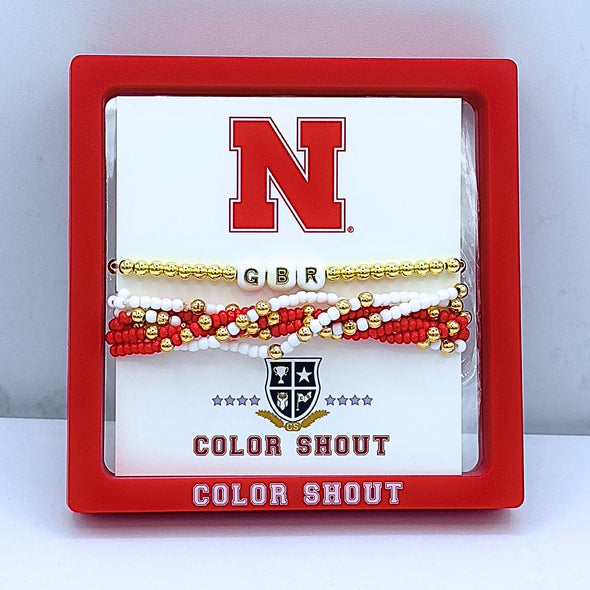 B209: The University of Nebraska 'Lucky 7' Bracelet Stack