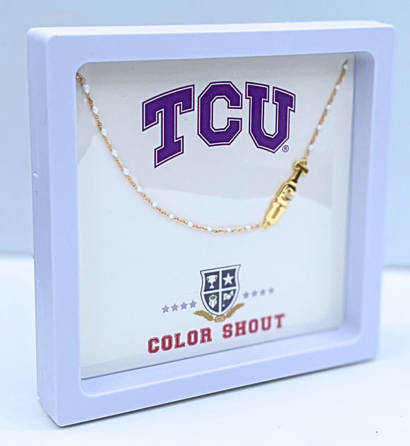 The TCU Necklace: Side Set TCU Enamel Bead Necklace