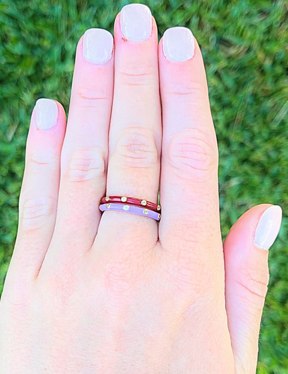 Sigma Kappa: 2 Enamel Stack Ring Set