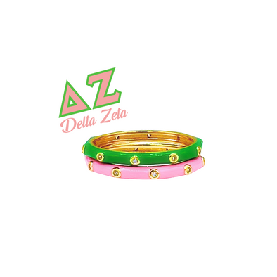 Delta Zeta 2 Enamel Stack Ring Set