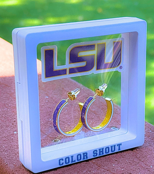 LSU 50/50 Enamel Hoops