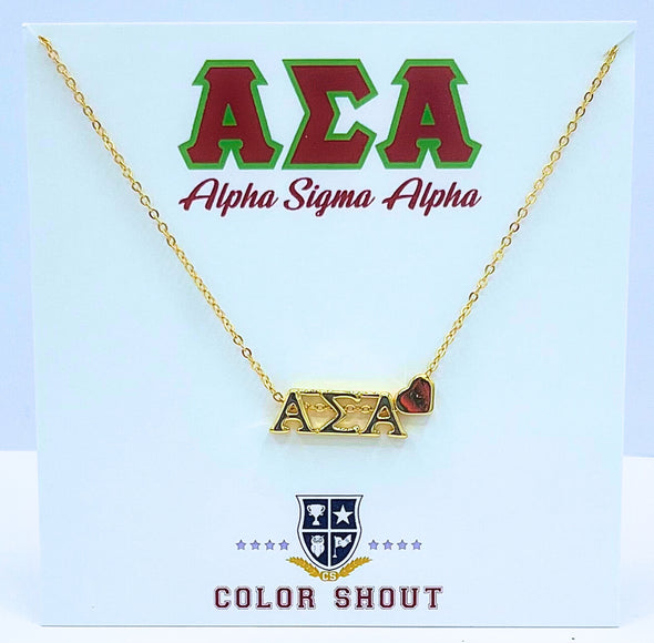 Alpha Sigma Alpha Heart Necklace