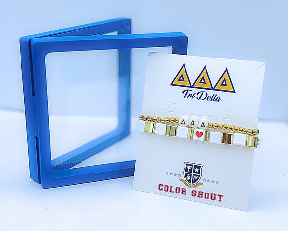 B202 DDD-'I Love' Tri Delta Bracelet Stack