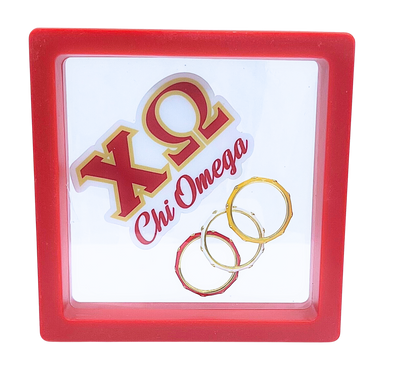 Chi Omega 3 Enamel Stack Ring Set