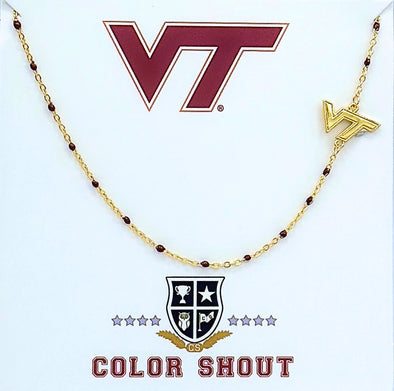 N201 - VT : Virginia Tech University Side Logo Necklace
