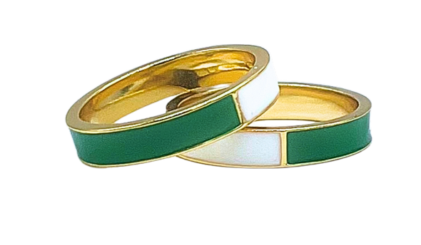 R207 - Dartmouth: Team Colors 50/50 Stack Ring Set