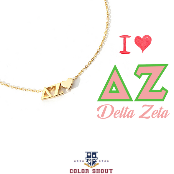 N202 DZ-Delta Zeta Heart Necklace
