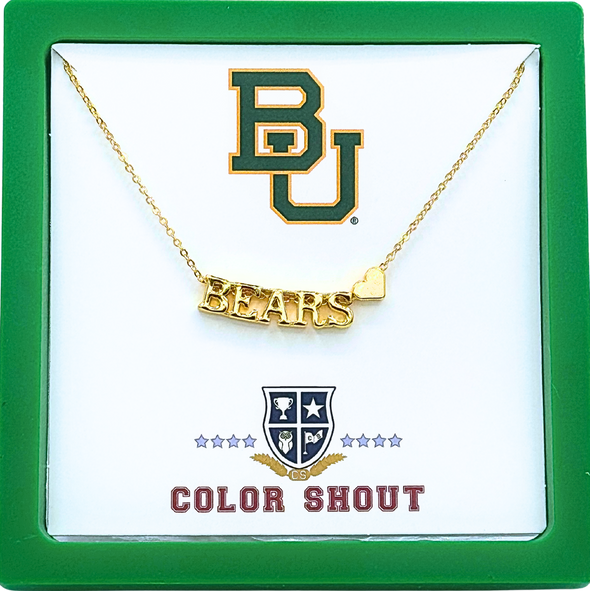 I Love Baylor:  Bears Heart Necklace