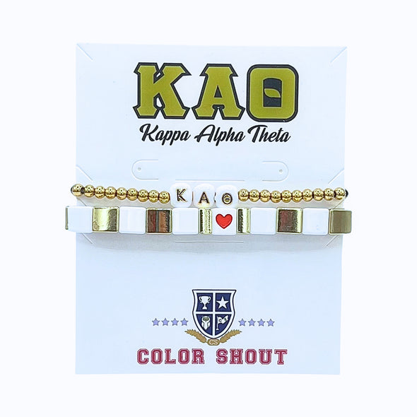 B202 KAT-'I Love' Kappa Alpha Theta Bracelet Stack