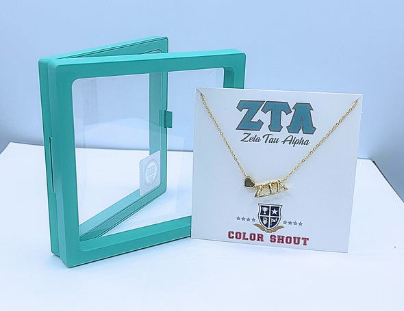 N202 ZTA-Zeta Tau Alpha Heart Necklace