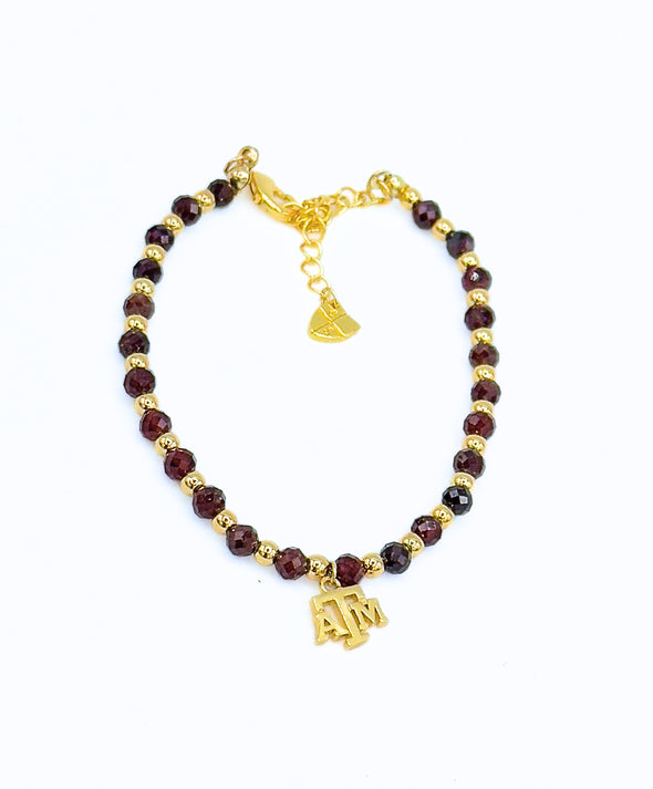 B210 - Texas A&M University logo charm bracelet